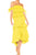 Off Shoulder Ruffle Midi Dress in Bright Yellow