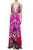 Multiway Halter Plunging Neckline Dress in Fuchsia
