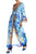 V Neck Floral Wrap Dress in Aqua Blue