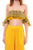 Off Shoulder Yellow Purple Crop Top