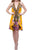 Floral Print Short Dress in Yellow Purple