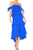 Off Shoulder Ruffle Midi Dress in Blue