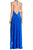 Silk-Designer-Long-Dress-In-Solid-Blue