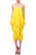 Short Kaftan In Yellow Draped Lace-Up Silk