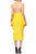 Short Kaftan In Yellow Draped Lace-Up Silk